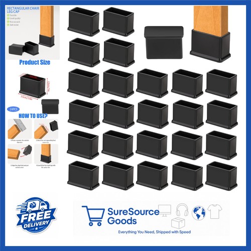 Furniture leg caps 24pcs black - furniture,